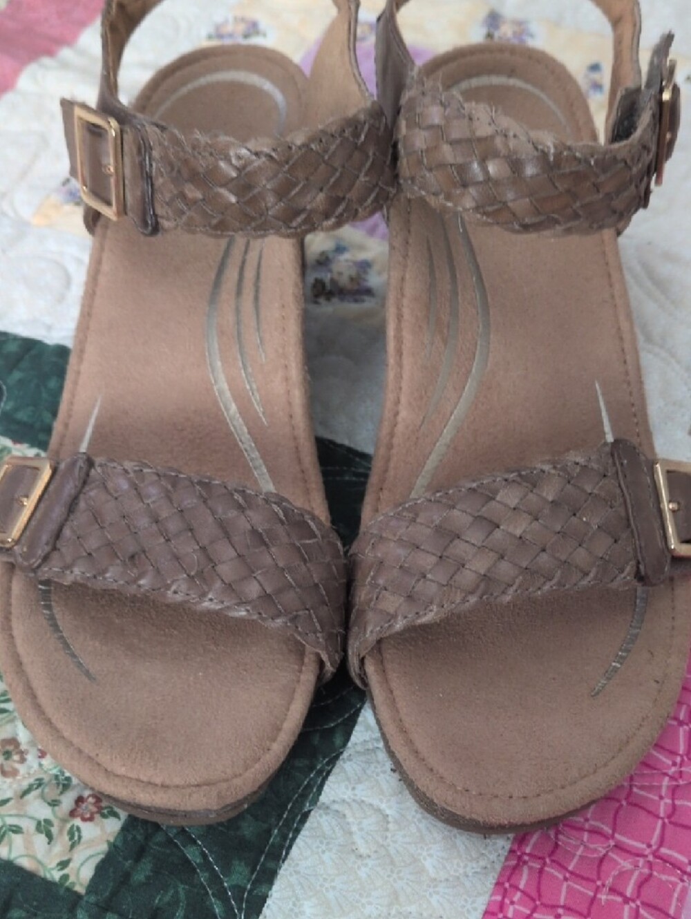 Aetrex Taupe Braided Slingback Sandals - Picture 3 of 9